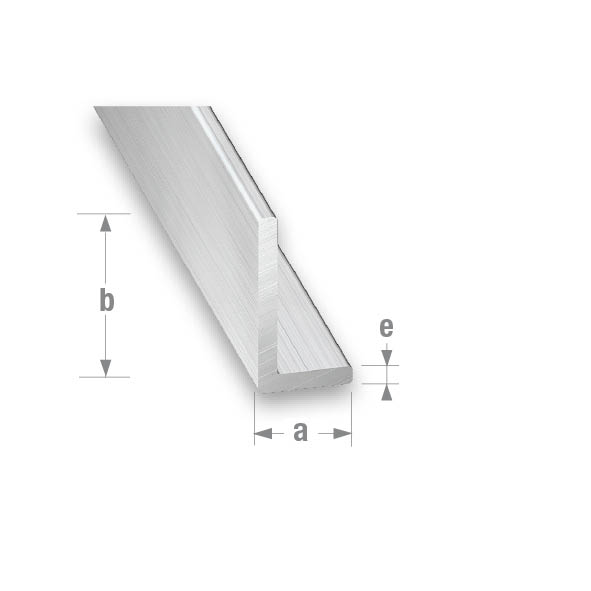 CQFD Raw Aluminium Unequal Corner Raw 10mm x 15mm x 1mm - 2m