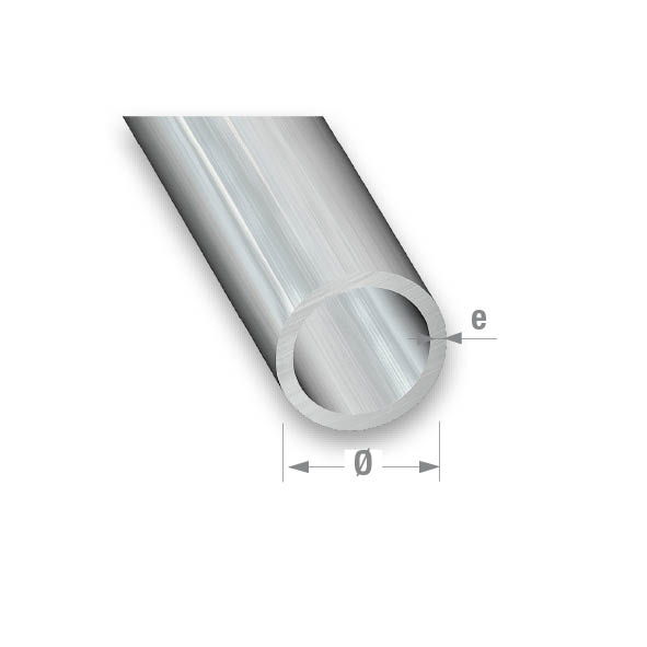 CQFD Raw Aluminium Round Tube Raw 10mm Diameter - 1m