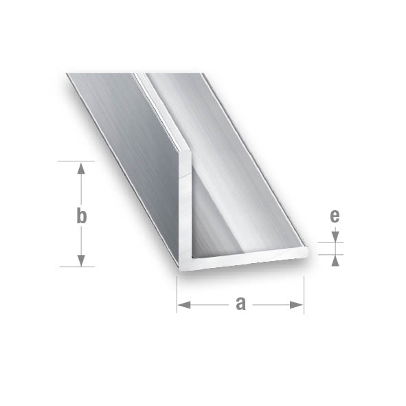 CQFD Anodised Aluminium Equal Corner Shiny Silver Look 20mm x 20mm x 1.5mm - 1m
