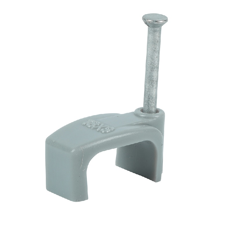 Timco Cable Clip - Grey - Flat 10.00mm (Twin & Earth) - PK100