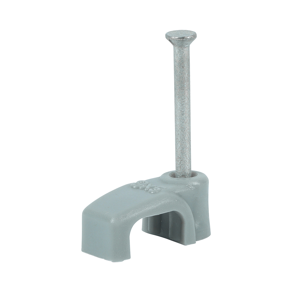Timco Cable Clip - Grey - Flat 1.50mm (Twin & Earth) - PK100