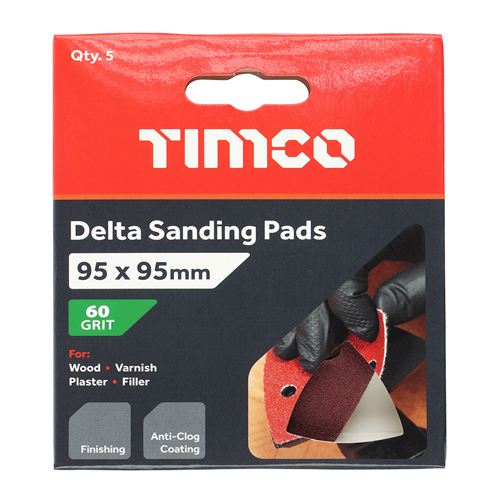 Timco Triangular Sanding Sheets 60grit - 5pc - 231005