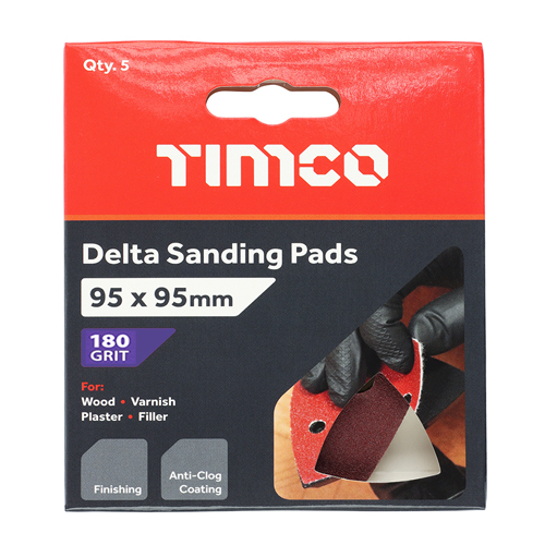 Timco Triangular Sanding Sheets 180grit - 5pc - 231360