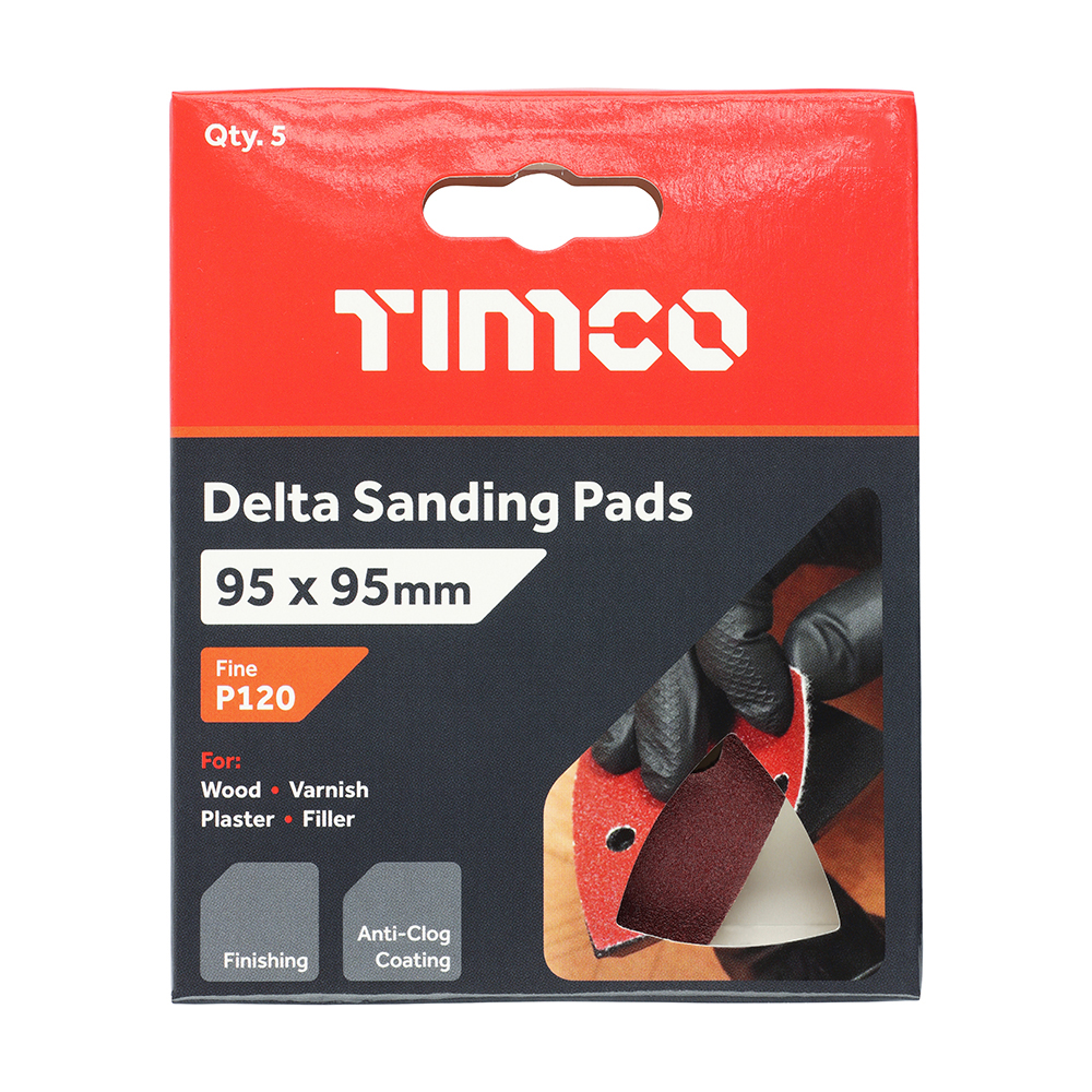 Timco Triangular Sanding Sheets 120grit - 5pc - 231410