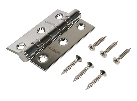 Timco Twin Ball Bearing Stainless Steel Hinge - Polished Chrome - 76mm x 51mm