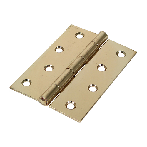 Timco 100 x 70 - Plain Butt Hinge - Fixed Pin (1838) - Electro Brass - TIMbag of 2
