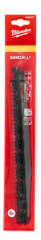 Milwaukee Sawzall Blade - 240mm for Wood & Plastics (3 Piece) - 48001077