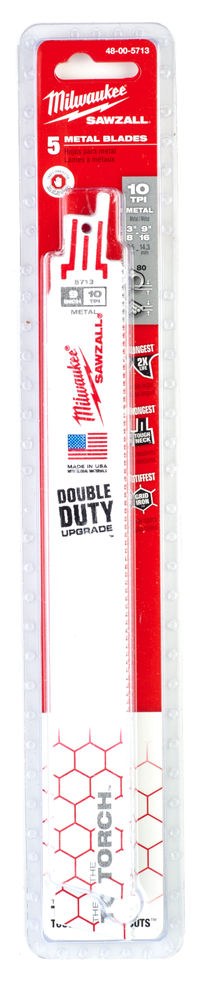 Milwaukee Sawzall Blade - 230mm Torch Demolition Blades - 5 Piece - 48005713