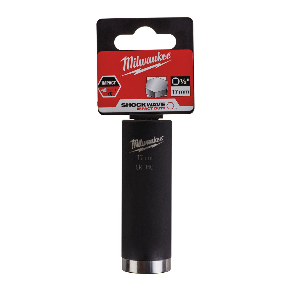 Milwaukee 17mm 1/2in Shockwave Impact Duty - Impact Socket Deep 4932352854