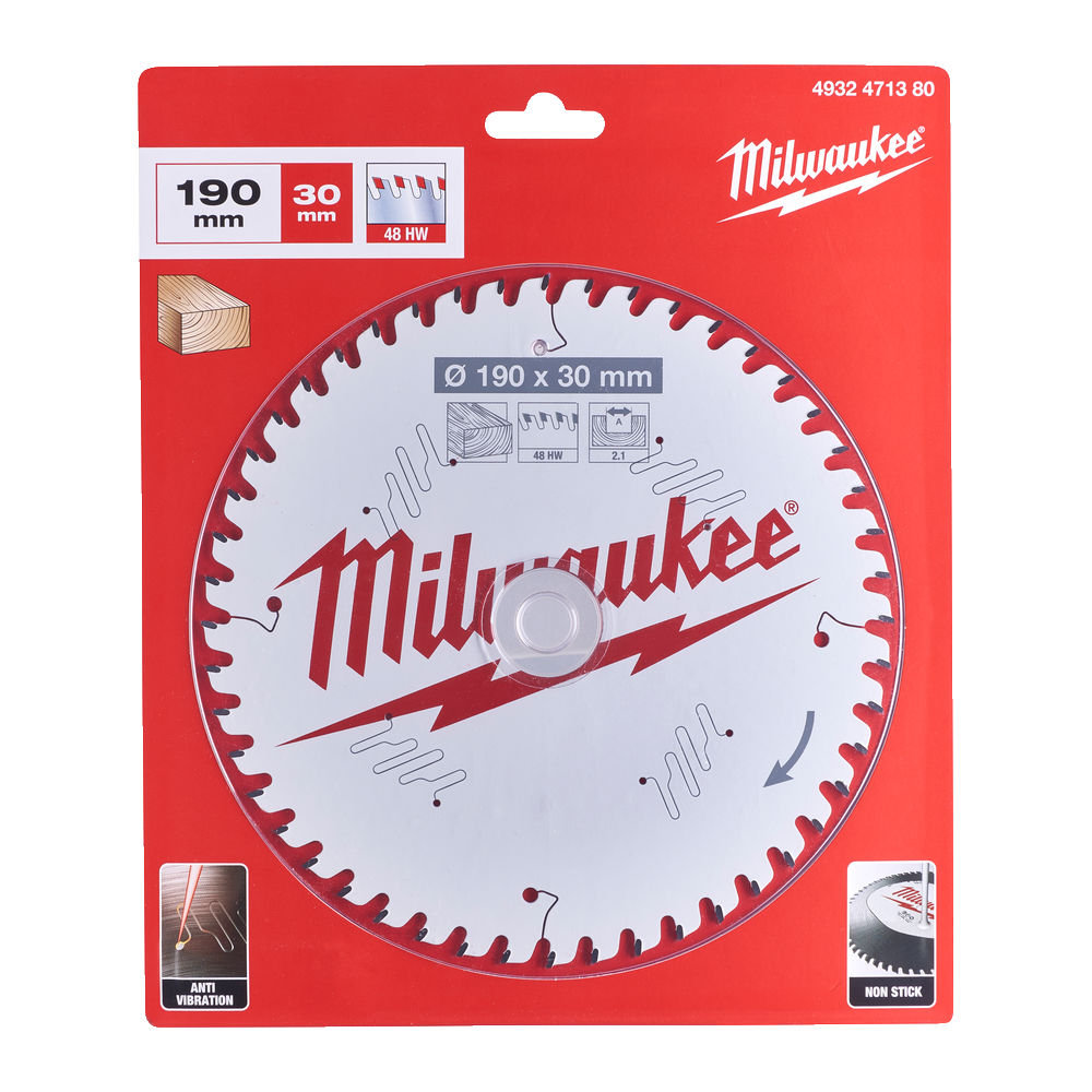 Milwaukee Circular Saw Blade 190mm x 30mm x 48TH - 4932471380