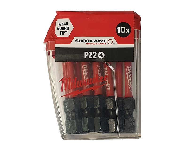 Milwaukee Shockwave PZ2 x 50mm Impact Duty Screwdriver Bits (Pack of 25) - 4932472050