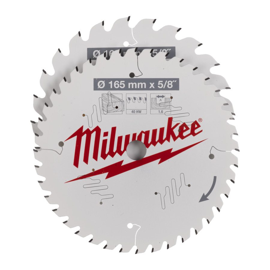 Milwaukee Circular Saw Blade 165mm x 15.87mm x 24TH & 40TH Twin Pack - 48404070