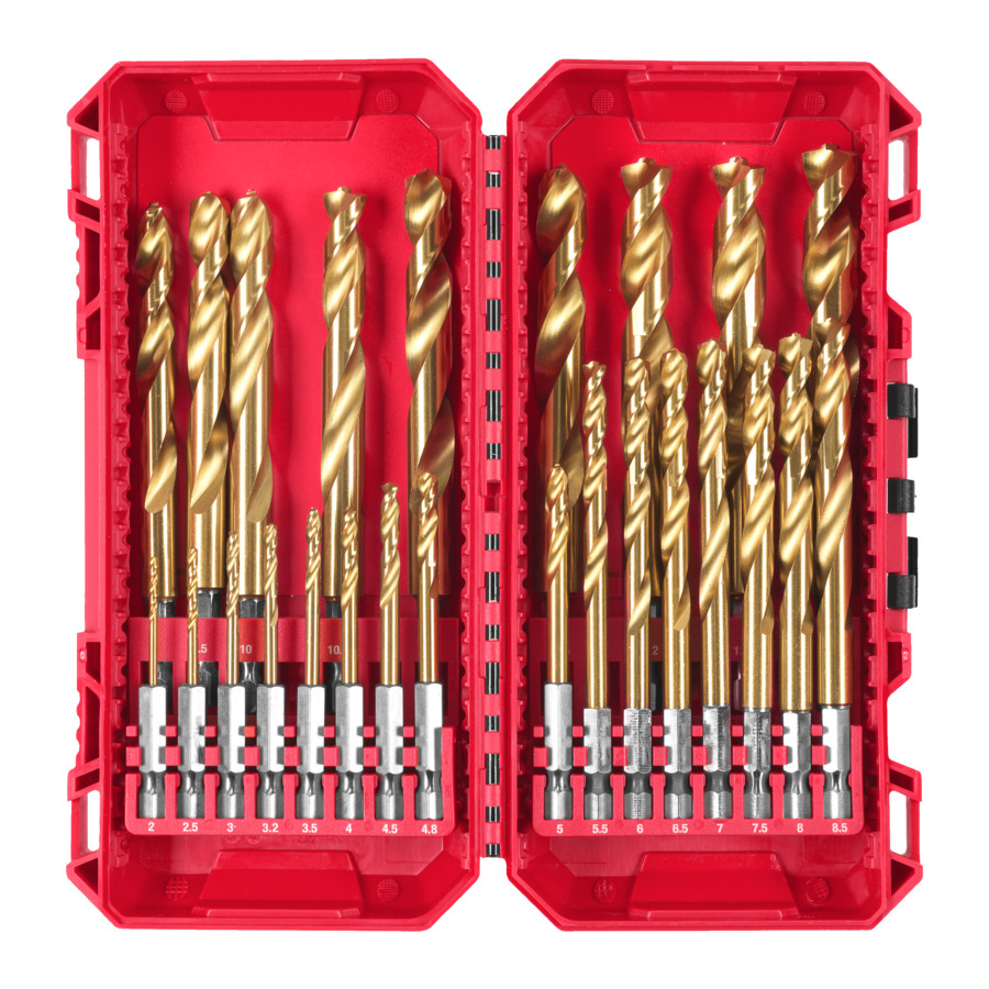 Milwaukee 4932500420 Red-Hex 25pc HSS Drill Bit Set Quick Release
