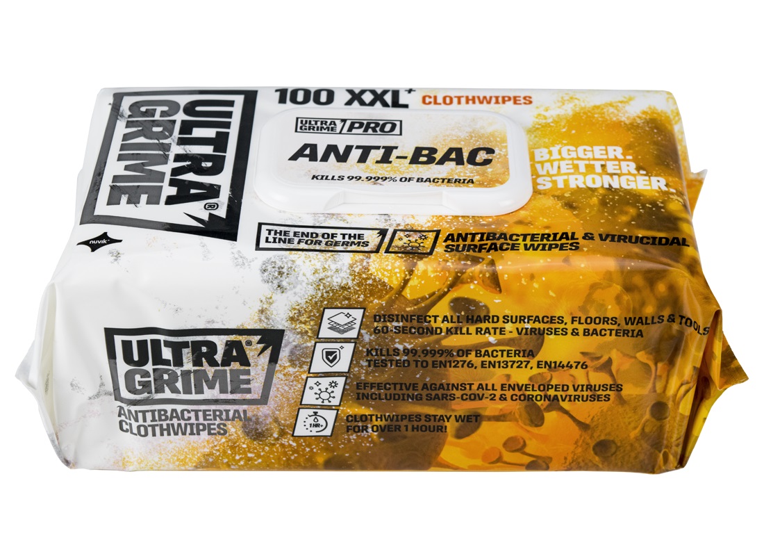 UltraGrime Pro Anti-Bac XXL Clothwipes - 5930 - 100PK