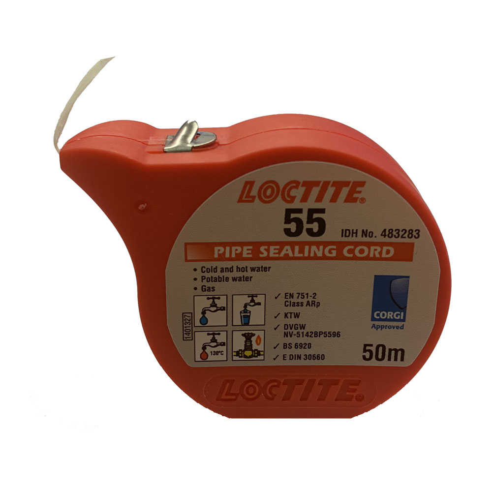Loctite 55 Pipe Sealing Cord 50 Metres for Water & Gas Applications - 483283