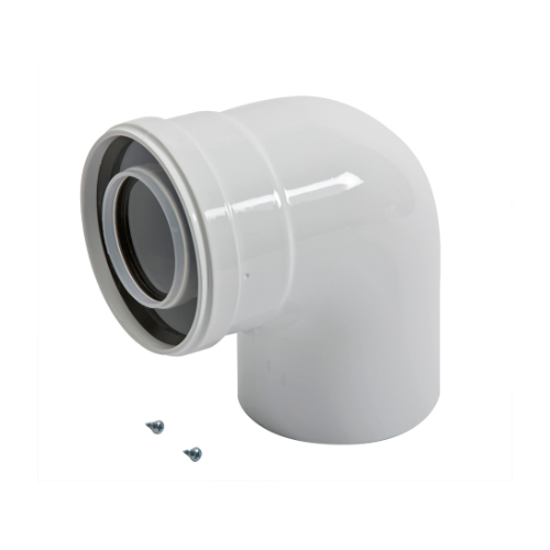 Baxi/Main/Pott 720648401 Flue Bend 90 Degree inc Fixing Screws