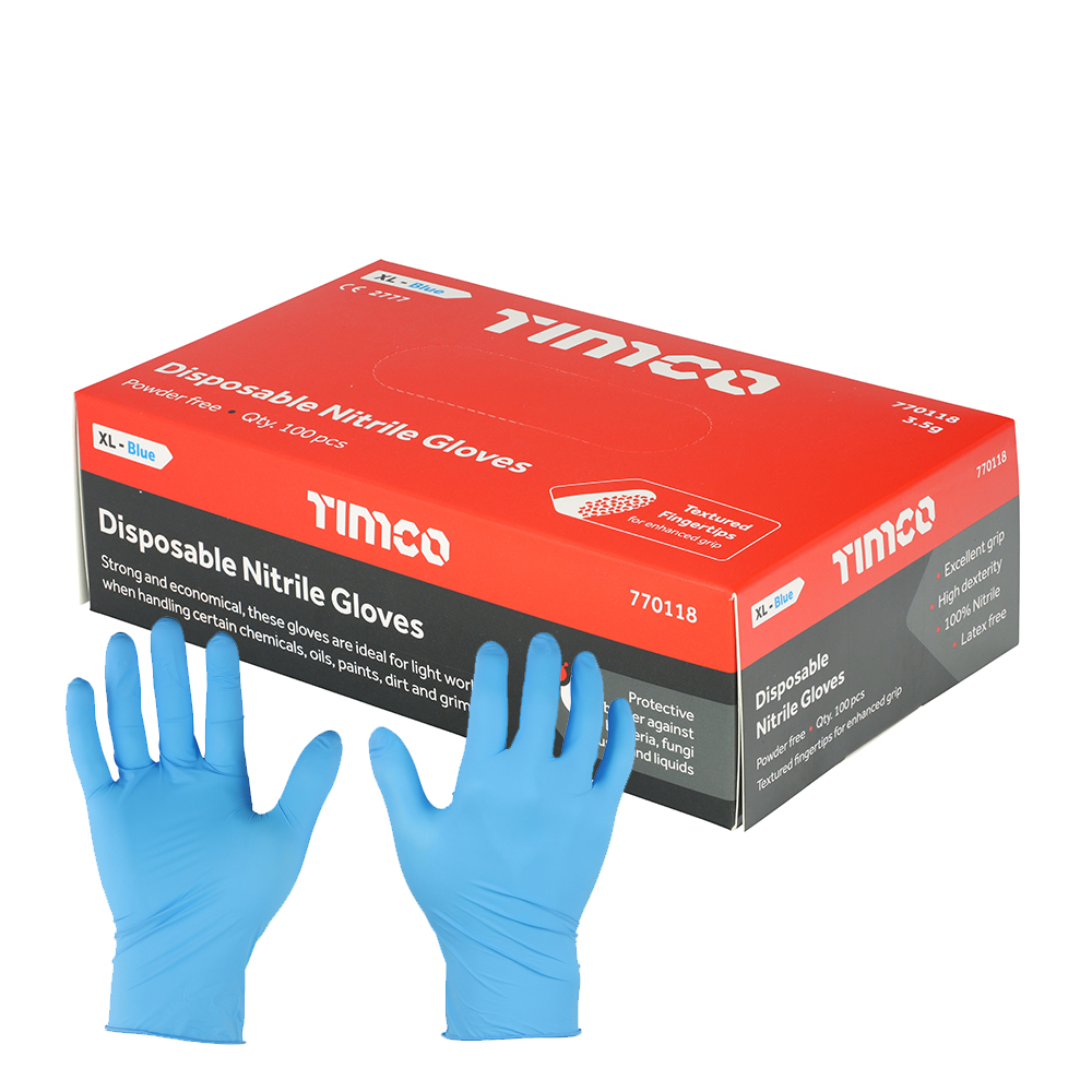 Timco Nitrile Gloves Powder Free Xtra Large (100)