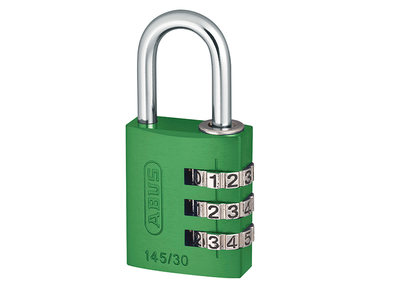 ABUS Mechanical 145/30 30mm Aluminium Combination Padlock Green 46580 ABU14530GRE