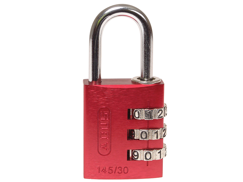 ABUS Mechanical 145/30 30mm Aluminium Combination Padlock Red 46578 ABU14530RED