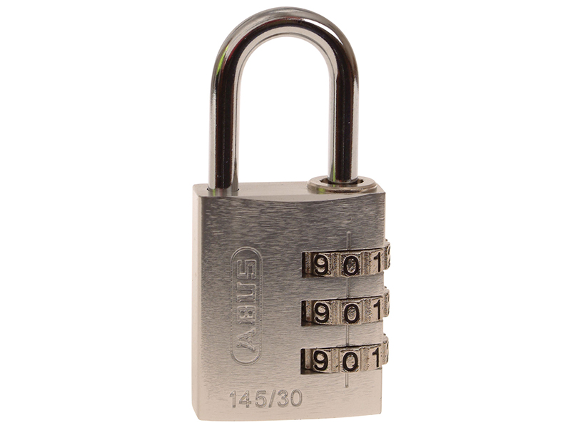 ABUS Mechanical 145/30 30mm Aluminium Combination Padlock Silver 46583 ABU14530SIL