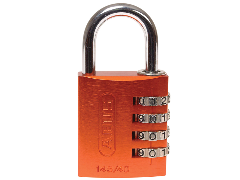 ABUS Mechanical 145/40 40mm Aluminium Combination Padlock Orange 49527 ABU14540ORA