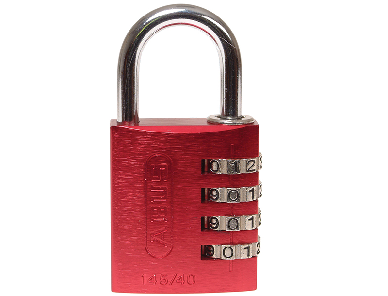 ABUS Mechanical 145/40 40mm Aluminium Combination Padlock Red 48829 ABU14540RED