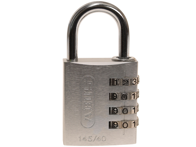 ABUS Mechanical 145/40 40mm Aluminium Combination Padlock Silver 49543 ABU14540SIL