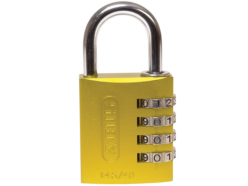 ABUS Mechanical 145/40 40mm Aluminium Combination Padlock Yellow 49535 ABU14540YEL