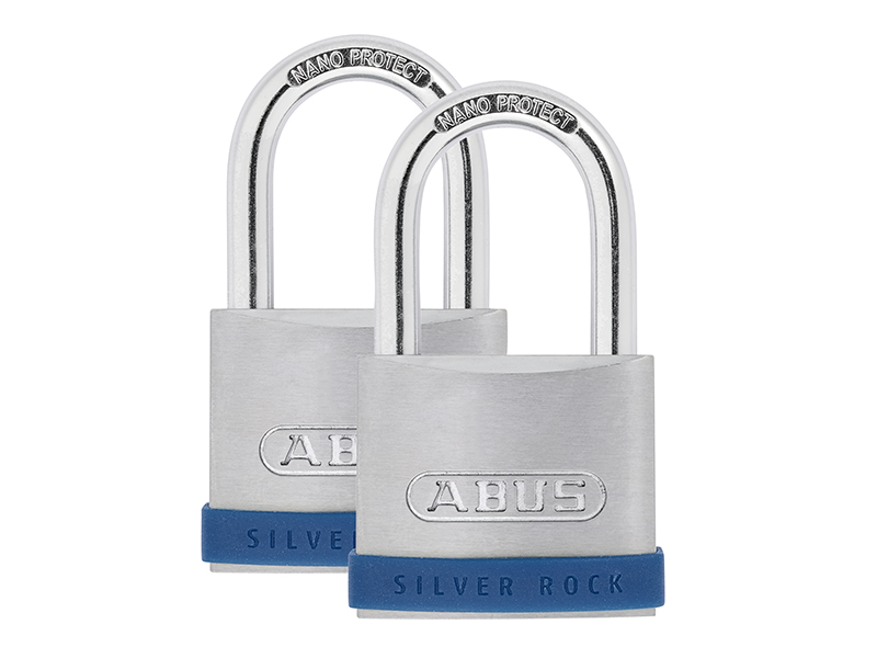 ABUS Mechanical 50mm Silver Rock 5 Padlock Twin Pack ABU550TC