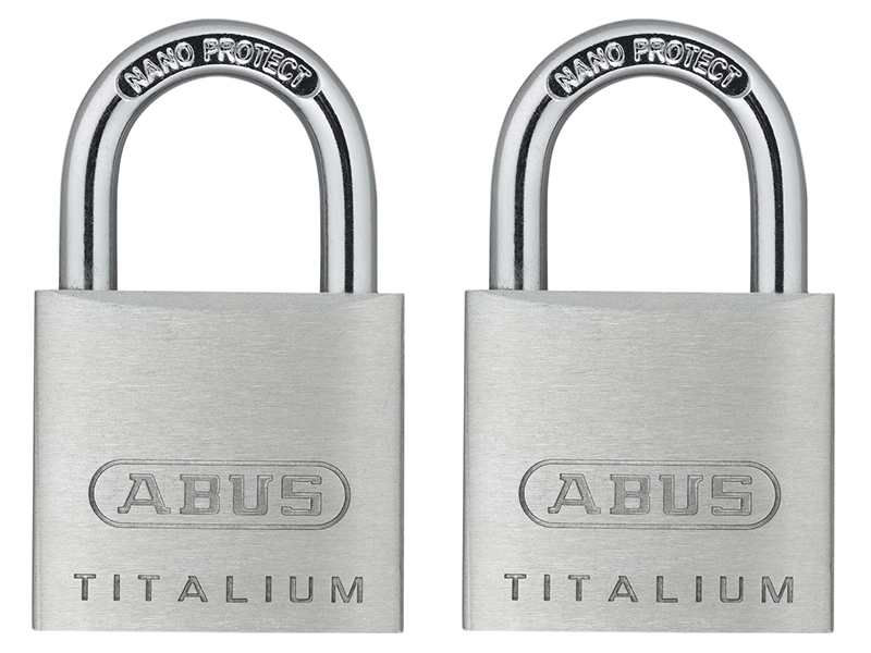 ABUS Mechanical 64TI/30mm TITALIUM Padlock Carded Twin Pack ABU64TI30TC