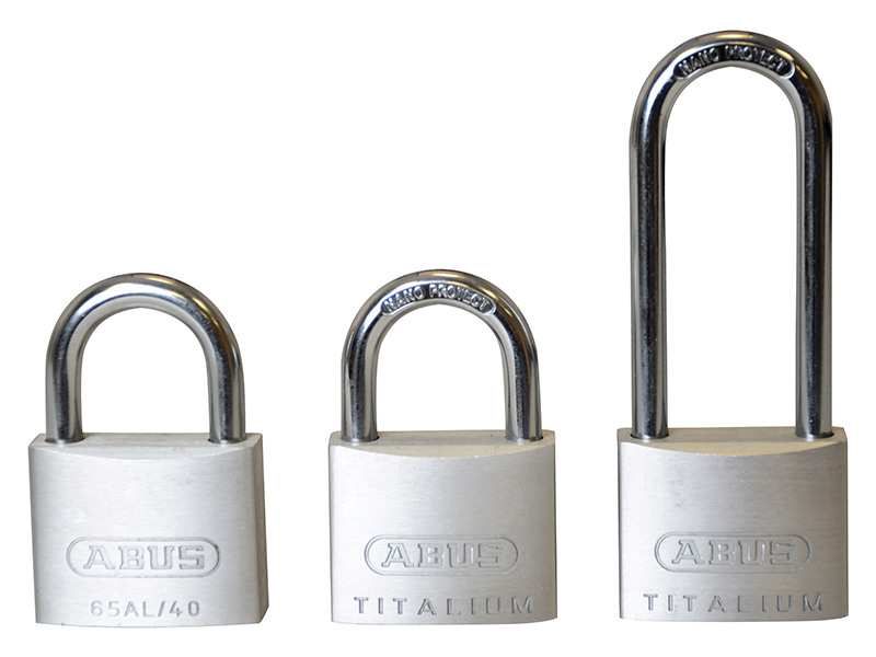 ABUS Mechanical 64TI/40mm TITALIUM Padlock Triple Pack (1 Long Shackle) ABU64TI4063T