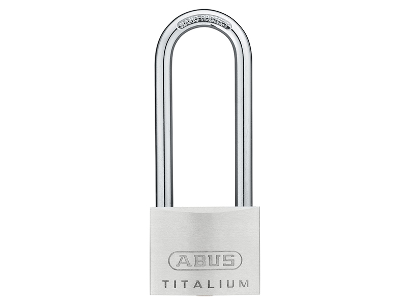 ABUS Mechanical 64TI/50mm TITALIUM Padlock 80mm Long Shackle ABU64TI5080