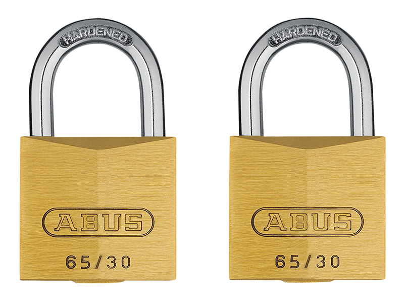 ABUS Mechanical 65/30mm Brass Padlock Twin Carded ABU6530TC