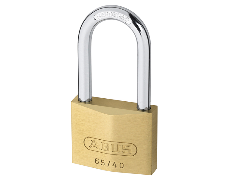 ABUS Mechanical 65/40mm Brass Padlock 40mm Long Shackle Carded ABU6540LS40C