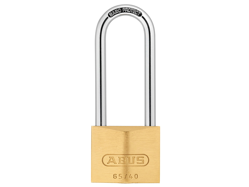 ABUS Mechanical 65/40mm Brass Padlock 63mm Long Shackle Keyed Alike 6404 ABUKA12016