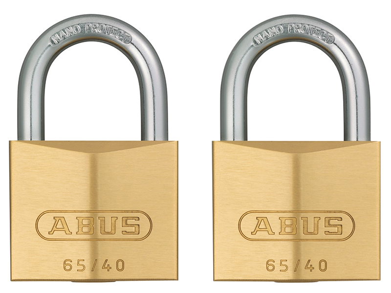 ABUS Mechanical 65/40mm Brass Padlock Twin Carded ABU6540TC