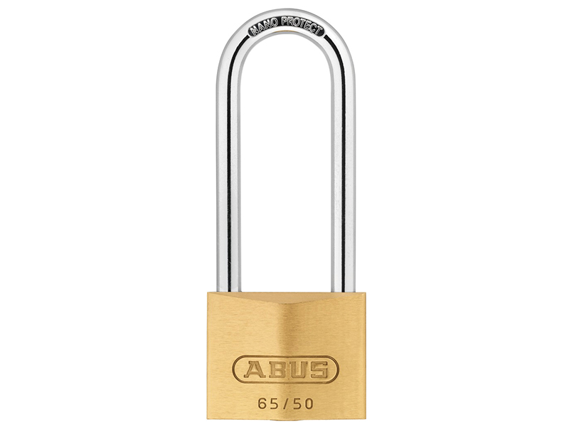 ABUS Mechanical 65/50mm Brass Padlock 80mm Long Shackle ABU6550LS