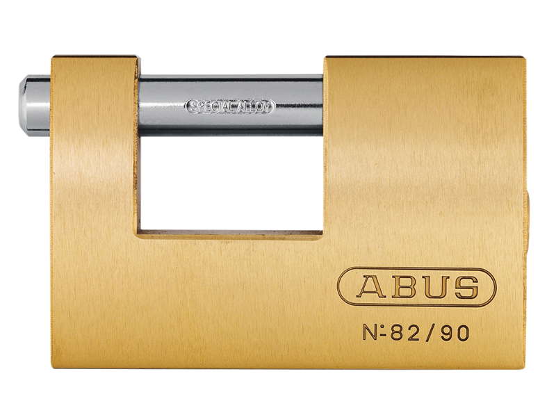 ABUS Mechanical 82/90mm Monoblock Brass Shutter Padlock ABU8290