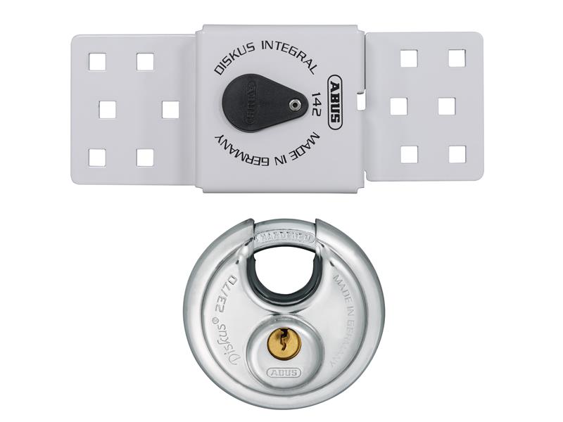 ABUS Mechanical 142 Series Sliding Door Van Lock &amp; 23/70mm Diskus Padlock ABU82983