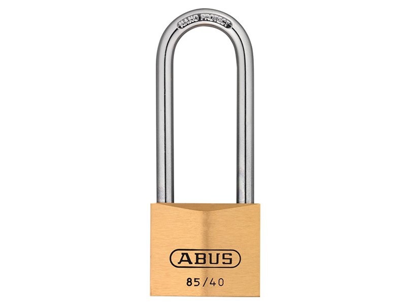 ABUS Mechanical 85/40mm Brass Padlock 63mm Long Shackle Carded ABU8540LSC