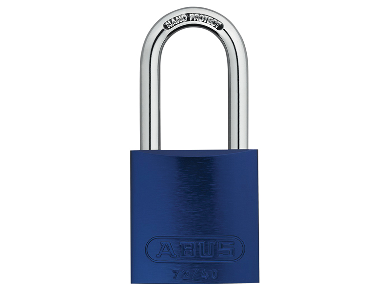 ABUS Mechanical 72/40mm Aluminium Padlock 40mm Long Shackle Blue Keyed Alike TT60121 ABUKA45233