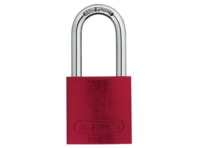 ABUS Mechanical 72/40mm Aluminium Padlock 40mm Long Shackle Red Keyed Alike TT0216262 ABUKA45239