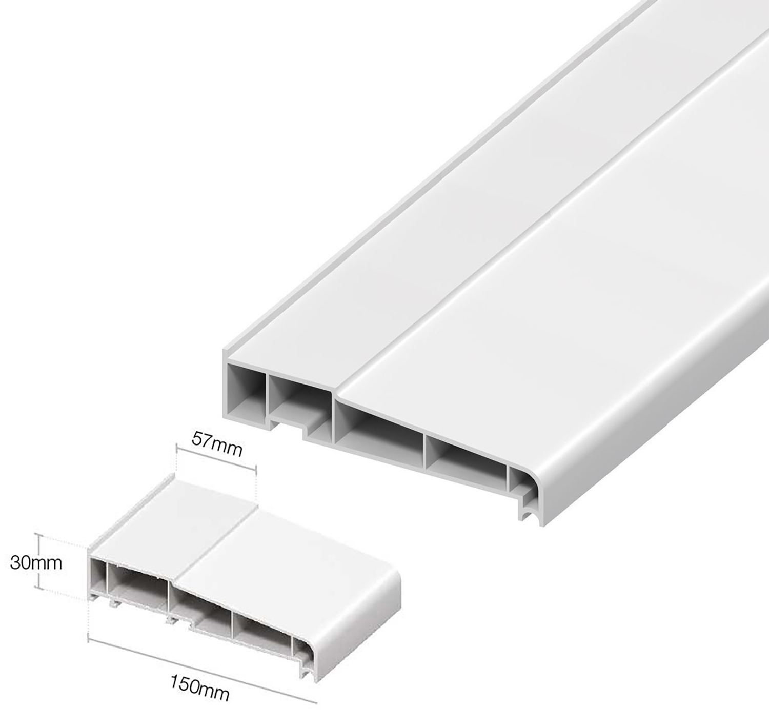 Deeplas / Eurocell - 150mm External Cill White - AC150PCW - Various Lengths