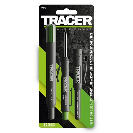 Tracer Deep Hole Carpenters Pencils & x6 Lead Replacments - AMK1