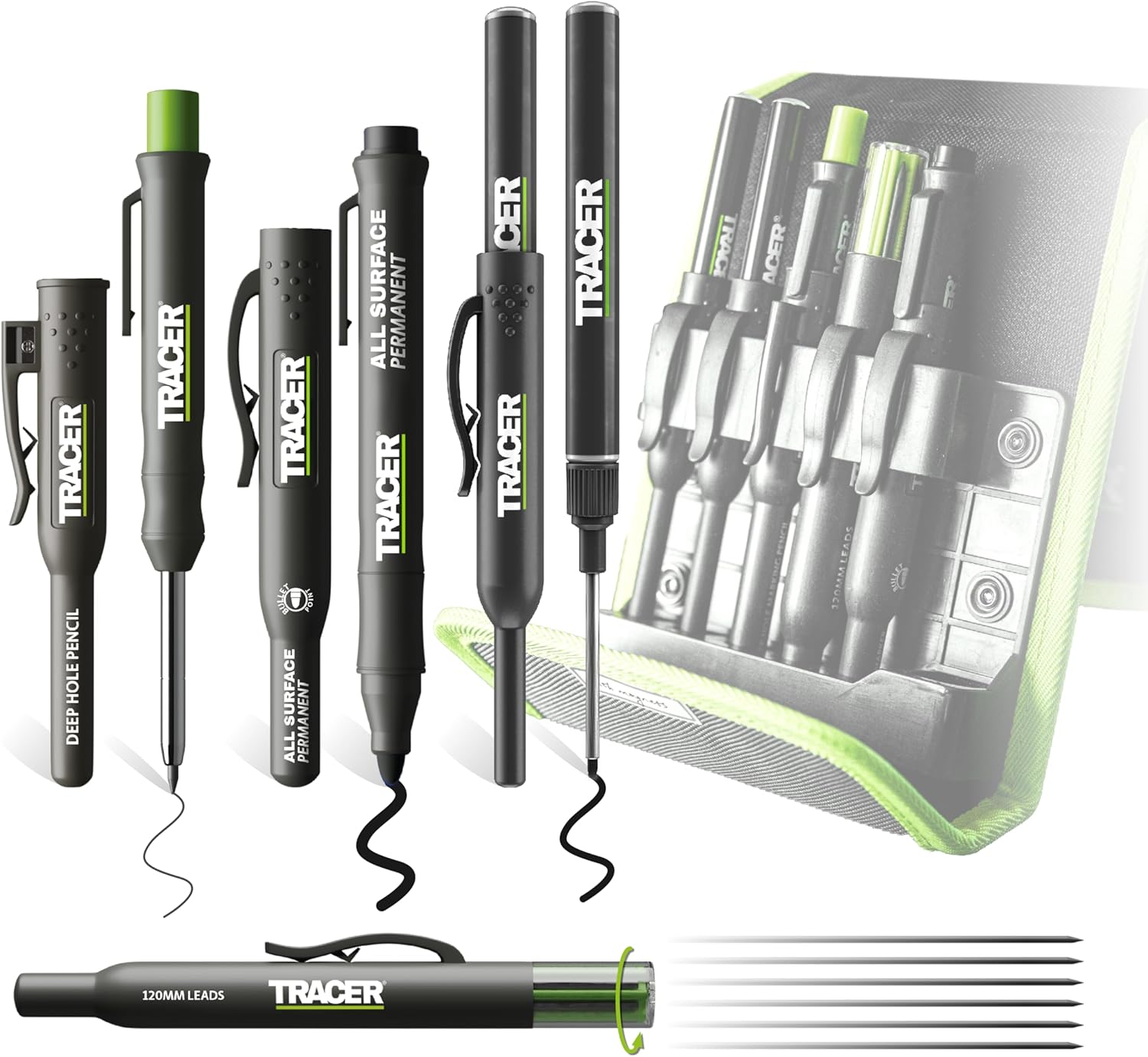 Tracer AMK5 5pc Construction Marker Kit &amp; Storage Case