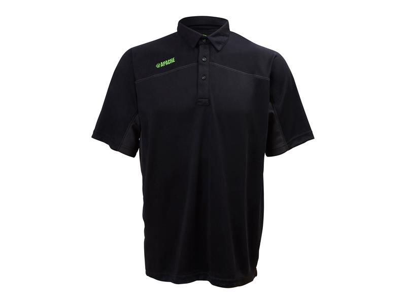 Apache Langley Black Performance Polo Shirt - L (41/43in) APALANGL