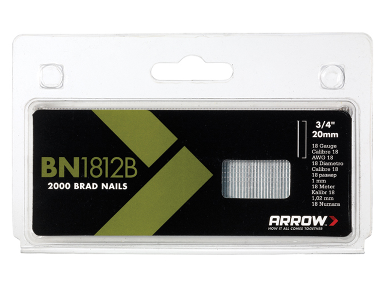 Arrow BN1812B Brad Nails 20mm Brown Head (Pack 2000) ARRBN1812B