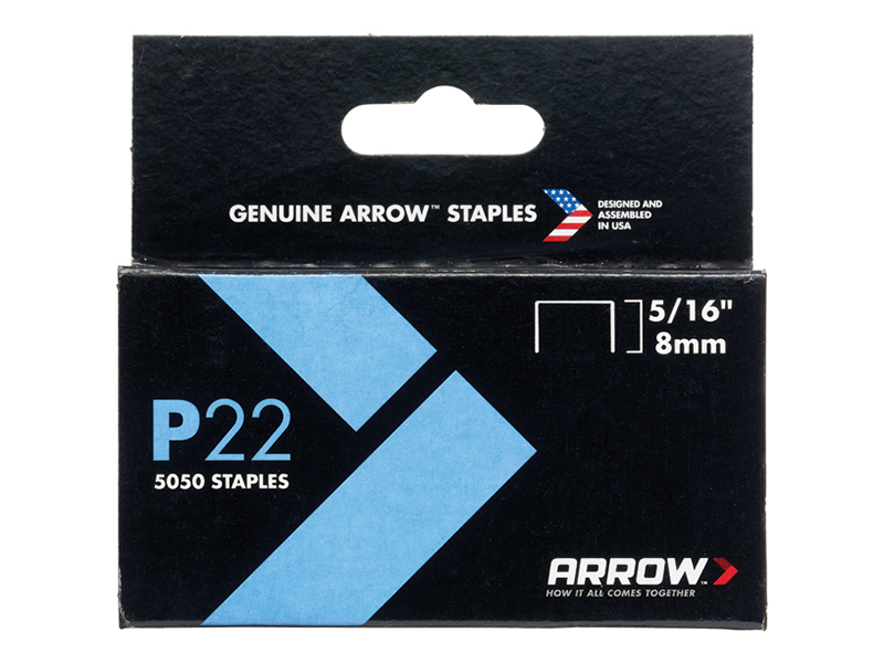 Arrow P22 Staples 8mm ( 5/16in) (Box 5050) ARRP22516