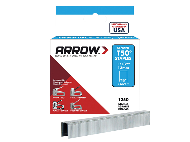 Arrow T50 Staples Ceiltile 13mm (Box 1250) ARRT50CTS