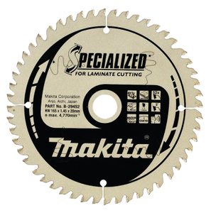 Makita Circular Saw Blade - MDF / Laminate - 165mm x 20mm x 52Th - B-29452